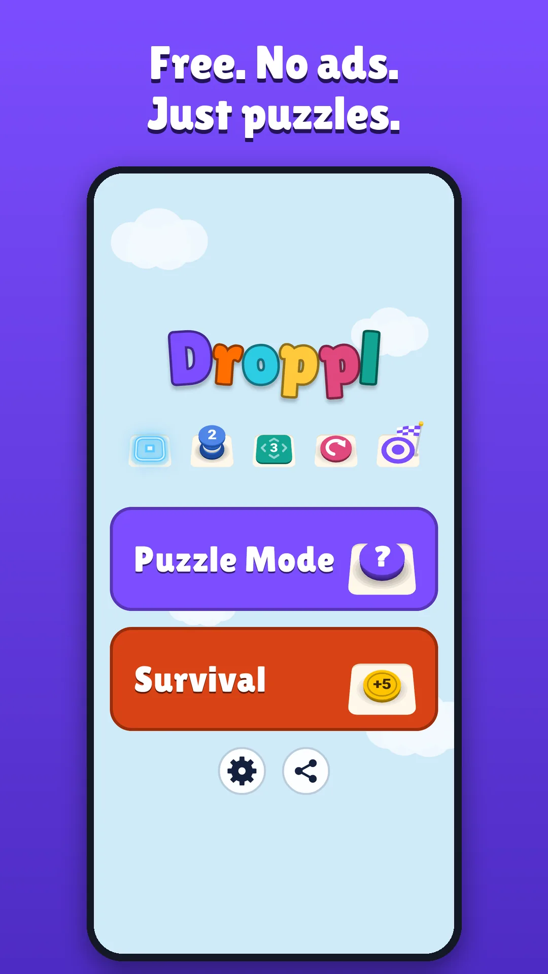 Droppl home screen