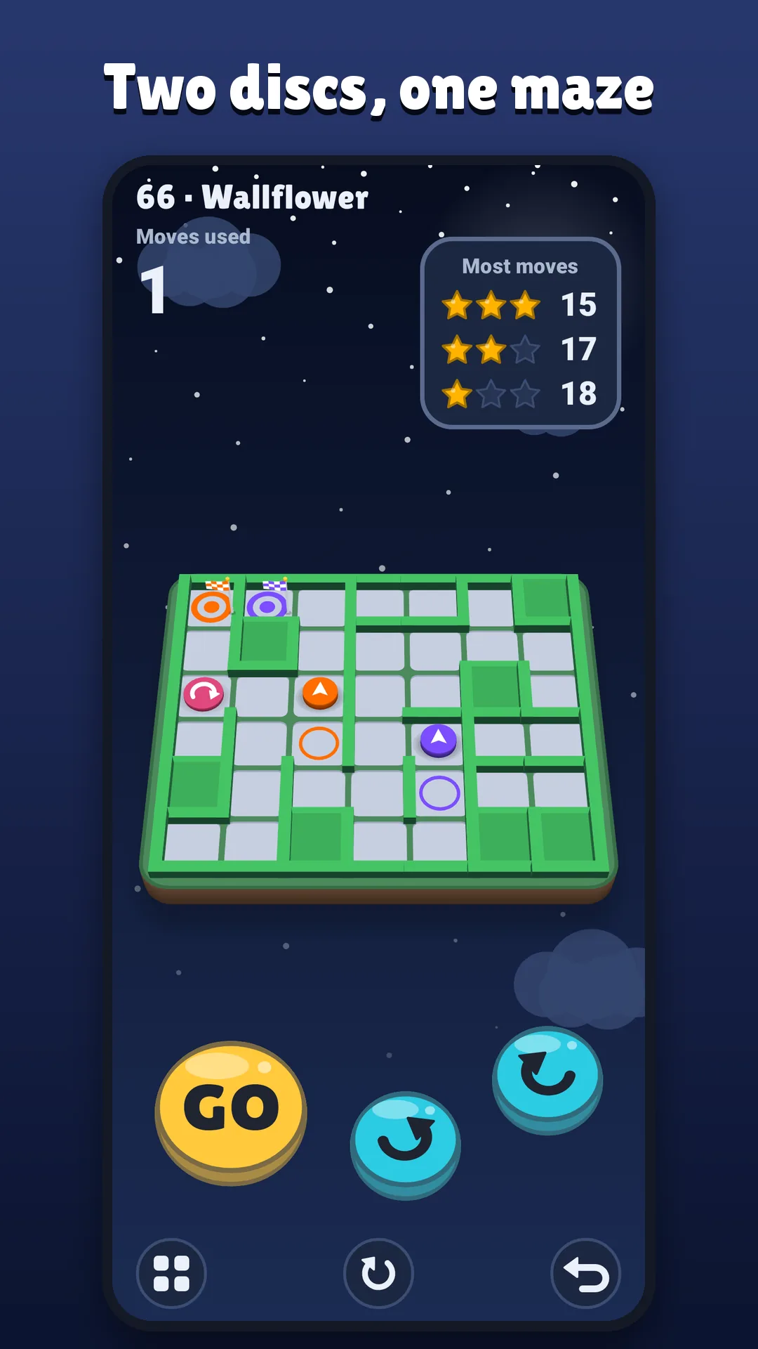 Droppl two-disc hedge maze level