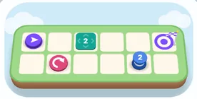 Initiation: a small two-row board with the first tiles